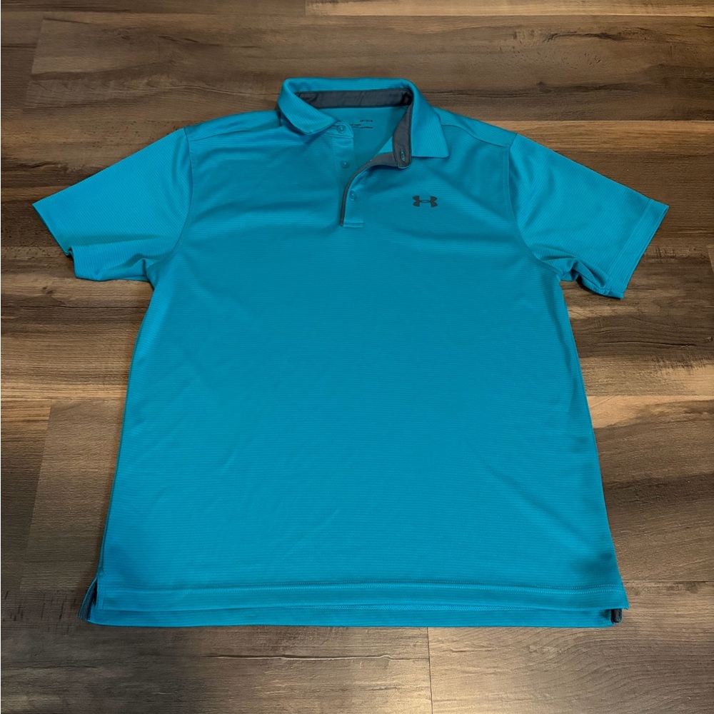 Mens Under Armour Turquoise Performance Polo Size Large